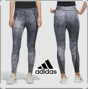 Adidas Black and Gray Textured Leggings